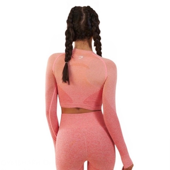 Gymshark top | Gymshark | vital ombré seamless cropped long sleeve top - Picture 6 of 6